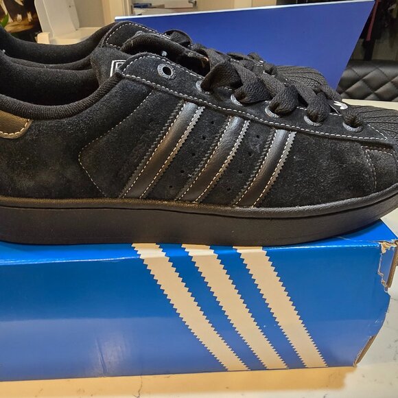 adidas Originals SUPERSTAR II MEN'S SHOES JH5470 black ON Black MENS 13 NEW - Picture 1 of 8